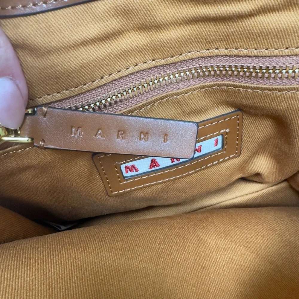 Marni Marcel Medium Raffia Tote Bag Tan  Fringe Rope Handle Raffia Leather $995